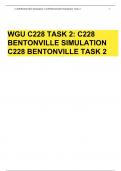 WGU C228 TASK 2: C228 BENTONVILLE SIMULATION C228 BENTONVILLE TASK 2