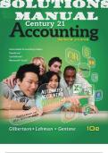 SOLUTIONS MANUAL for Century 21 Accounting: General Journal 10th Edition Gilbertson Claudia Bienias, Lehman Mark, Harmon-Gentene Debra. ISBN 9781285528441, ISBN-13 978-0840064981. (Complete 28 Chapters)