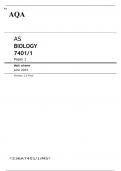 AQA AS BIOLOGY Paper 1 JUNE 2023 MARK SCHEME