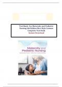Test Bank  For Maternity and Pediatric Nursing 4th Edition Ricci Kyle Carman Complete Test Bank Instant Download
