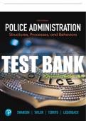 Test Bank For Police Administration: Structures, Processes, and Behaviors 10th Edition All Chapters - 9780137981410