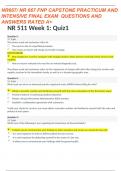 NR667/ NR 667 FNP CAPSTONE PRACTICUM AND INTENSIVE FINAL EXAM QUESTIONS AND ANSWERS RATED A+