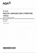 AQA A LEVEL ENGLISH LANGUAGE AND LITERATURE PAPER 2 JUNE 2023  MARK SCHEME -EXPLORING CONFLICT (7707-2)