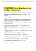 EENT 2023 Exam Questions with All Correct Answers 