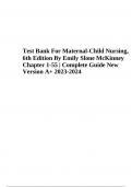 Test Bank For Maternal-Child Nursing, 6th Edition By Emily Slone McKinney Chapter 1-55 Complete Guide New Version 2023-2024