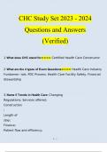 CHC Study Set Questions and Answers (2023 / 2024) (Verified Answers)