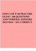 COF P-98 PRACTISE EXAM / 100 QUESTIONS AND VERIFIED ANSWERS 2023/2024 / ALL CORRECT.