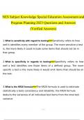NES Subject Knowledge Special Education Assessment and Program Planning  questions and answers Latest 2023 - 2024 100% correct answers