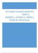 Test Bank for Biochemistry 10th Edition Campbell, Farrell