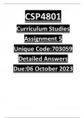 CSP4801 ASSIGNMENT 5 2023 ANSWERS
