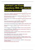 Contract Law Exam Questions With All Correct Detailed Answers