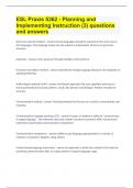 ESL Praxis 5362 - Planning and Implementing Instruction (3) questions and answers.