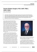 Charles William Sargent, PhD, AHIP, FMLA,  1925–2020