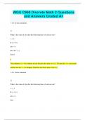 WGU C960 Discrete Math 2 Questions and Answers Graded A+