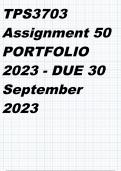 TPS3703 Assignment 50 SAMPLE PORTFOLIO 2023 - DUE 30 September 2023