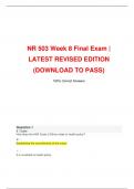 NR 503 Week 8 Final Exam | LATEST REVISED EDITION (DOWNLOAD TO PASS