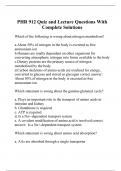 PHR 912 Quiz and Lecture Questions With Complete Solutions