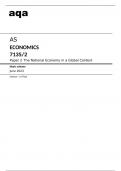 aqa AS  ECONOMICS  (7135/2)  Paper 2 The National Economy in a Global Context  Mark scheme for June 2023 Version: 1.0 Final