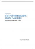 100% REVIEWED HESI PN COMPREHENSIVE  EXAM 3 FLASHCARD QUESTIONS & ANSWERS (RATED A+)