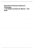 Test Bank for Essentials Of Human Anatomy & Physiology 11th Edition by Elaine N. Marieb 