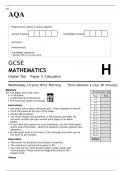 AQA GCSE MATHEMATICS Higher Tier Paper 3 JUNE 2023 QUESTION PAPER: Calculator