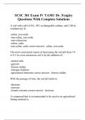 SCSC 301 Exam IV TAMU Dr. Feagley Questions With Complete Solutions