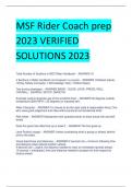 MSF Rider Coach prep  2023 VERIFIED  SOLUTIONS 2023