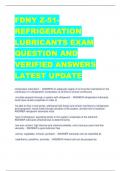FDNY Z-51- REFRIGERATION  LUBRICANTS EXAM  QUESTION AND  VERIFIED ANSWERS  LATEST UPDATE