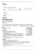 GCSE PSYCHOLOGY Paper 1 Cognition and Behaviour June 2023