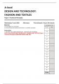 AQA A-level DESIGN AND TECHNOLOGY: FASHION AND TEXTILES Paper 1  Technical Principles QUESTION PAPER JUNE 2023 