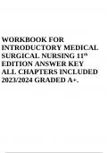 WORKBOOK FOR INTRODUCTORY MEDICAL SURGICAL NURSING 11th EDITION ANSWER KEY .