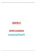 Class notes Biology "Support and Locomtion" (Secondary growth)