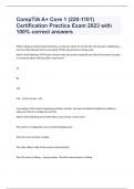 CompTIA A+ Core 1 (220-1101) Certification Practice Exam 2023 with 100% correct answers
