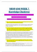 NRNP 6540 -  Week 7 Knowledge Check (WU)| Abdominal, Urological, and Gynecological Disorders| Advanced Practice Care Of Older Adults | Questions and Answers | Revised 2023