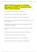 WGU C720 Philosophers of Quality Management EXAM| 15 questions with 100% correct answers.