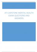 ATI Capstone Mental Health Exam 2023 Questions and Answers