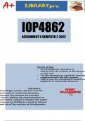 IOP4862 Assignment 6 (DETAILED ANSWERS) 2023 (879681) - DUE 30 October 2023