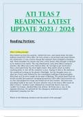 ATI TEAS 7 READING Questions & Answers Latest Update 2023 / 2024