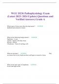 WGU D236 Pathophysiology Exam (Latest 2023/ 2024 Update) Questions and Verified Answers| Grade A