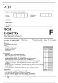 AQA  CHEMISTRY	Foundation Tier	Paper 1 June 2023