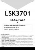 LSK3701 EXAM PACK 2023 - DISTINCTION GUARANTEED