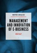 NOTES IS3167 - Management and Innovation of e-business