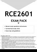 RCE2601 EXAM PACK 2023 - DISTINCTION GUARANTEED
