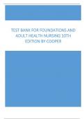 Test Bank for Foundations and Adult Health Nursing 10th Edition by Cooper 2023