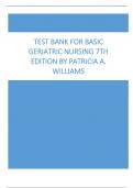 Test Bank for Basic Geriatric Nursing 7th Edition By Patricia A. Williams