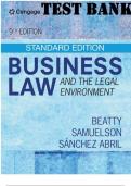 TEST BANK for Business Law and the Legal Environment 9th Edition by Jeffrey Beatty,  Susan Samuelson and Patricia Abril. ISBN: 9780357709467.