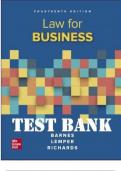TEST BANK For Law for Business 14th Edition  by James Barnes, Eric Richards & Tim Lemper. ISBN 9781260724660.