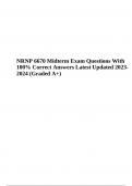 NRNP 6670/NRNP6670 Midterm Exam Questions With 100% Correct Answers Latest Updated 2023- 2024 (Graded A+)