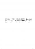 NR 511 / NR511 FINAL EXAM Questions and Answers Latest 2023/2024 Graded A+