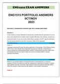 ENG1515 OCT EXAM PORTFOLIO ANSWERS  2023
